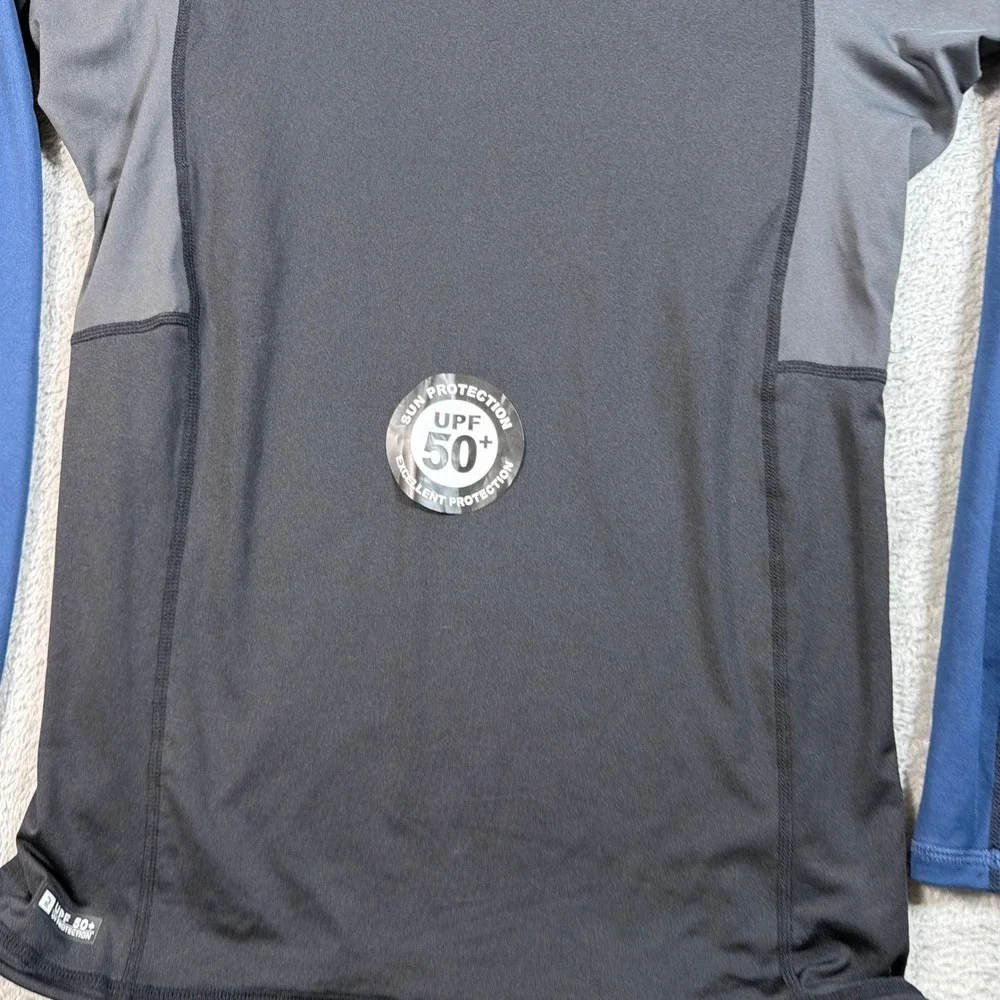 Olaian Decathlon Rash Guard Men Medium Black Anti-UV 500 Long Sleeve UPF 50+ NWT